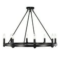 thumbnail image 4 of Casey Matte Black 8-Light 32-Inch Round Wagon Wheel Chandelier, 4 of 5