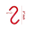 thumbnail image 2 of Wideskall 12 Pieces 3" inch Red Vinyl Coated S Shaped Hooks for Hanging Kitchen Rack, 2 of 2