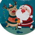 thumbnail image 4 of Northlight Santa and Reindeer "Merry Christmas" Disc Ornament - 8" - Blue and Red, 4 of 5