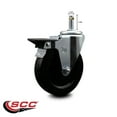 thumbnail image 2 of 5 Inch Hard Rubber Wheel Swivel 7/16 Inch Grip Ring Stem Caster with Brake SCC, 2 of 2