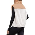 thumbnail image 6 of Sleeveless Fleece Sherpa Patchwork Vest Coat Women Winter Casual  Half Zipper Jacket Coat, 6 of 7