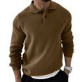 thumbnail image 3 of Ketyyh-chn99 Sweaters for Young Men 2024 Loose Pocket Long Sleeve Knit Pullover Sweater Khaki,M, 3 of 3