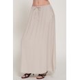 thumbnail image 3 of Women's Elastic Waist Crinkle Woven Long Skirt with Tie Detail, Casual Flowy Maxi Skirt Taupe S, 3 of 5