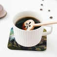 thumbnail image 5 of Lsque Daisy Sleeping Sloth Pattern 4" Drink Coasters Set of 4, PVC Leather Absorbent Coasters, Table Coaster Set Decorative Coffee Cup Coasters Housewarming Gift -Square, 5 of 6