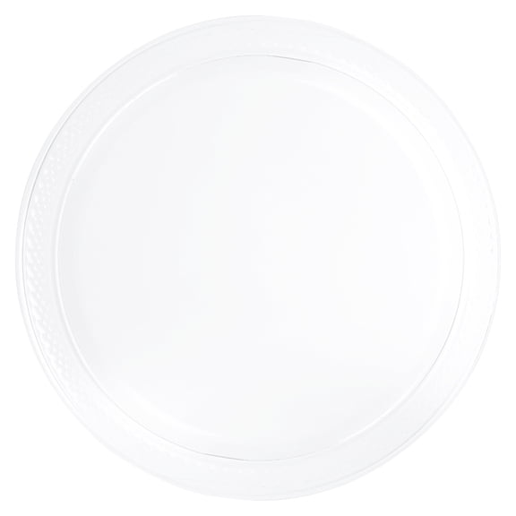 JAM Paper Round Plastic Party Plates, Clear, 20 per Pack, Small, 7"