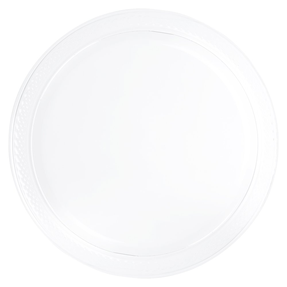 JAM Round Plastic Party Plates, Clear, 20/Pack, Small, 7"