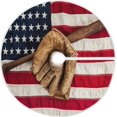 thumbnail image 1 of FMSHPON Vintage Baseball Bat Xmas Christmas Tree Skirt Stand Mat for Holiday Party Decoration Indoor Outdoor 48 inches, 1 of 6