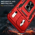 thumbnail image 7 of Armor Case for iPhone 17 Pro with Sliding Camera Cover & Kickstand, Heavy Duty Military Grade Protection Phone Case, Built-in 360° Rotate Ring Stand, Shockproof Full Body Rugged Case, Red, 7 of 7