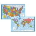 thumbnail image 1 of Set de pósters Palace Learning con mapa laminado del mundo y los Estados Unidos, 18 x 29, 1 of 8