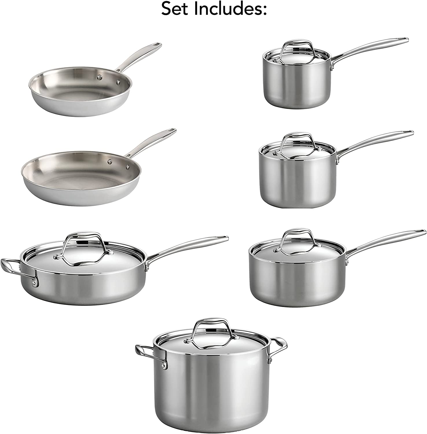 Tramontina Stainless Steel 12pc Cookware Set