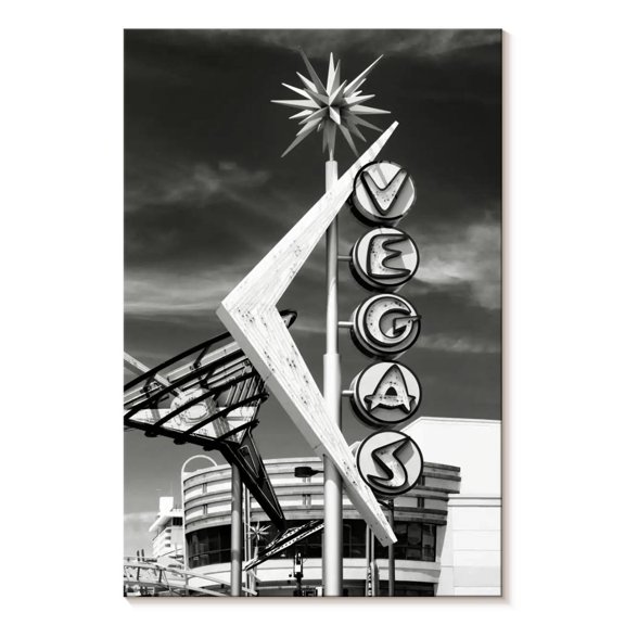 Elephant Stock Black Nevada - The Famous Vegas Sign Wall Art - Vertical Canvas Wall Art - Living Room Wall Decor - Places Canvas - Black And Gray Decor By Philippe Hugonnard - 8" x 12"