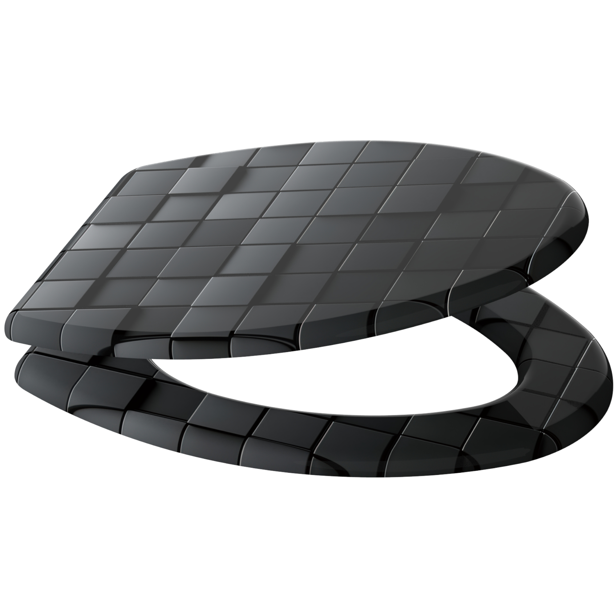 Sanilo Toilet Seat ELONGATED – Soft Close, One-Click Quick Release, Easy Installation, Non-Slip, Easy to Clean (Cube)