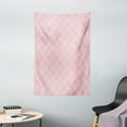 thumbnail image 1 of Pink Damask Tapestry, Thin Delicate Look Floral Abstract Continuous Royal Flowers Illustration, Wall Hanging for Bedroom Living Room Dorm Decor, 40W X 60L Inches, Baby Pink Rose, by Ambesonne, 1 of 2