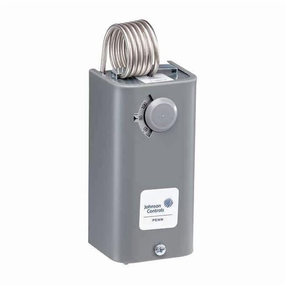 Johnson Controls Mech Tstat,Heat or Cool,Steel,110/30F A19BAC-1C