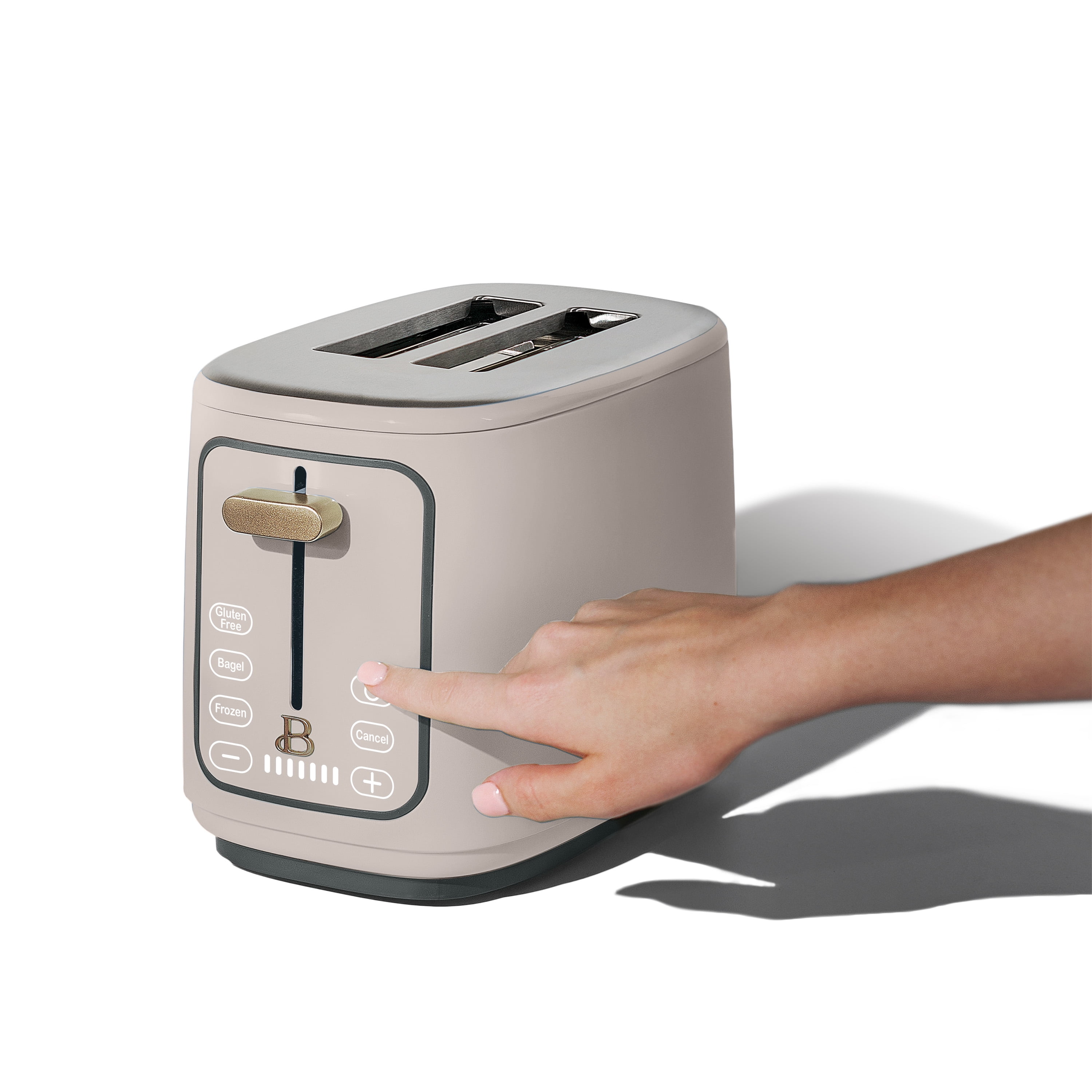 Beautiful 2 Slice Toaster with Touch-Activated Display, Porcini Taupe by Drew Barrymore