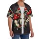 thumbnail image 2 of Balery Red Mushrooms Camisa Casual de Manga Corta con Botones para Hombre, Texturizada, Estilo Cubano, para Playa, Verano-4X-Large, 2 of 5