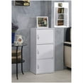 thumbnail image 3 of Hodedah 3-Shelf, 3-Door Multi-Purpose Bookcase Cabinet, White, 3 of 6