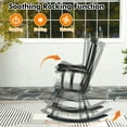 thumbnail image 3 of YYAo Outdoor Patio Rocking Chairs,Outdoor Rocking Chair with Slatted Backrest-Black, 3 of 7