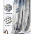 thumbnail image 3 of Blue White Floral Blackout Curtains for Bedroom Living Room Darkening Curtains 54 Inch Long Botanical Garden Flowers Leaves Short Curtain for Small Window Treatment Insulated Grommet Drapes 52"x54"x2, 3 of 9