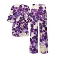 thumbnail image 6 of BWASD Womens Summer Pajama Sets 2 Piecee Plus Size Soft Floral Print Shorts Sleeve Top and Pant Breathable Sleepwear Summer Fashion Leisure Loungewear (S), 6 of 6
