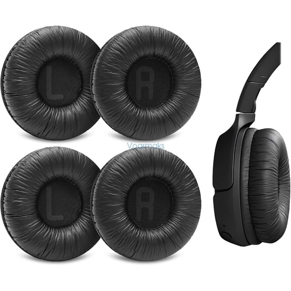 4-Pack Replacement Ear Pads Compatible with JBL Tune 510BT, 520BT, 450BT, 460BT, 500BT, JBL Junior 320 320BT, JR 300BT, 310BT Headphones, Ear Cushions with Wrinkled Leather
