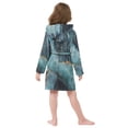 thumbnail image 7 of FORMRS Niños Bathrobe Unisex Hooded Robe Soft Plush Pajamas Sleepwear, Size 7-9T, Black Marble, 7 of 7
