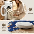 thumbnail image 5 of ODIKA 3'x5' Washable Accent Rug Pet Friendly, Non-Shedding Mat Themed Galaxy Map Astronaut Rocket Motifs Starry Nebula Flowing Dynamic for Bedside, Nursery Room, 5 of 7