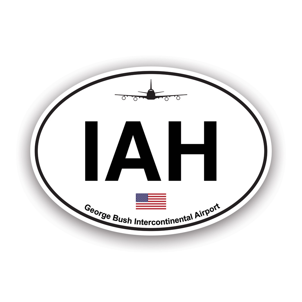 Bush Intercontinental Airport Euro Oval Sticker Decal Self