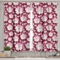thumbnail image 2 of Ambesonne East Valance & Curtain, Romantic Floral Pattern, 55"x45", Pink Yellow Maroon, 2 of 6