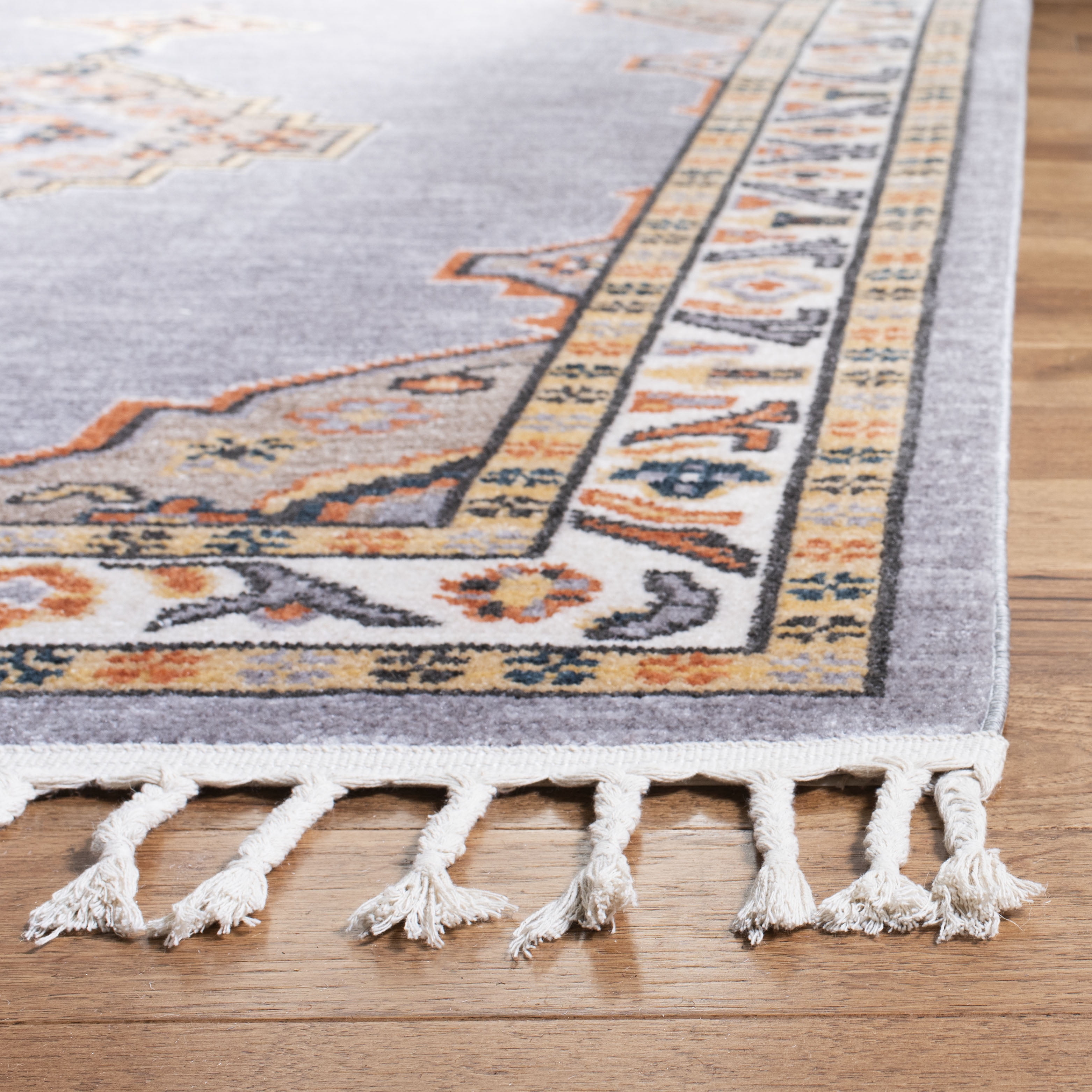 Safavieh Farmhouse Arline Southwestern Area Rug, Gray/Orange, 4' x 5'4"