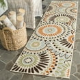 thumbnail image 3 of SAFAVIEH Veranda Petra Geometric Indoor/Outdoor Area Rug, Cream/Chocolate, 3' x 3' Round, 3 of 10