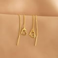thumbnail image 3 of Solid 925 Sterling Silver Love Heart Chain Dangle Earrings Drops for Women Teens Heart Tassel Dangle Earrings Threader, 3 of 14