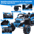 thumbnail image 4 of Holaki 24V Kids Ride On UTV Car, 120Wh Battery, Dual 380W Motors, Top Speed 4.97 MPH, Ages 3-6, Electric Ride On Toy with Remote Control, Bluetooth, Music, LED Lights, 4-Wheel Suspension, Blue, 4 of 9