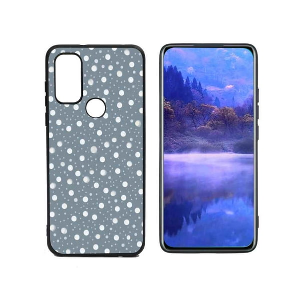 Compatible with Motorola Moto G Pure Phone Case, white-dots-0-3 Case Men Women, Flexible Silicone Shockproof Case for Motorola Moto G Pure