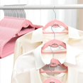 thumbnail image 3 of EasyPAG Velvet Stackable Hangers 30 Pack Non Slip Felt Hanger with 360°Swivel Hook, Ultra Thin and Space Saving Flocked Hangers for Suits, Shirts, Coats, Pink, 3 of 7