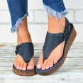 thumbnail image 2 of yinguo wedge thong sandals sling-back sandals for women with arch support cushion flip flop casual fashion women's sandals blue size 11, 2 of 6