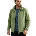 thumbnail image 2 of Men's Classic Zip Front Polar Fleece Jacket Army Green M, 2 of 9