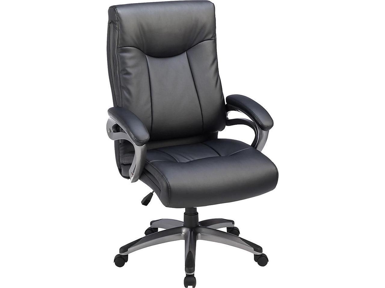 Lorell High-Back Exec Chair Leather 27"x30"x46-1/2" BK 69516 - image 2 of 7