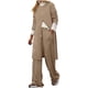 thumbnail image 1 of Puntoco Conjunto de pantalones y manga larga para mujer, elegante, con bolsillo, cuello redondo, informal, Color sólido, liquidación Puntoco Puntoco-4910, 1 of 6