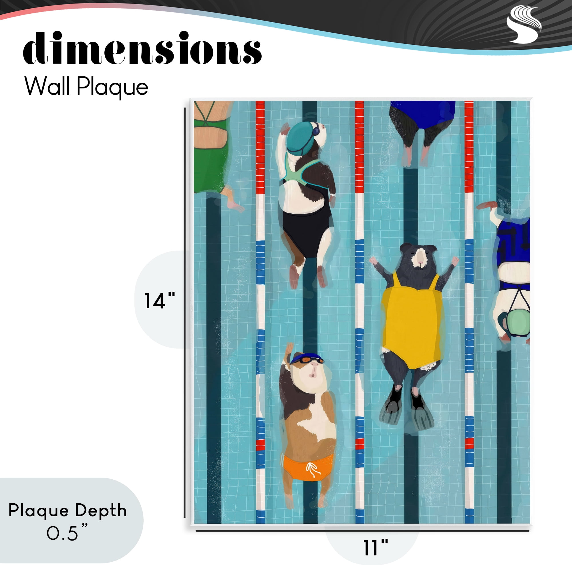 Stupell Industries Guinea Pigs at Lido Wall Plaque Art, design by Hanna Melin