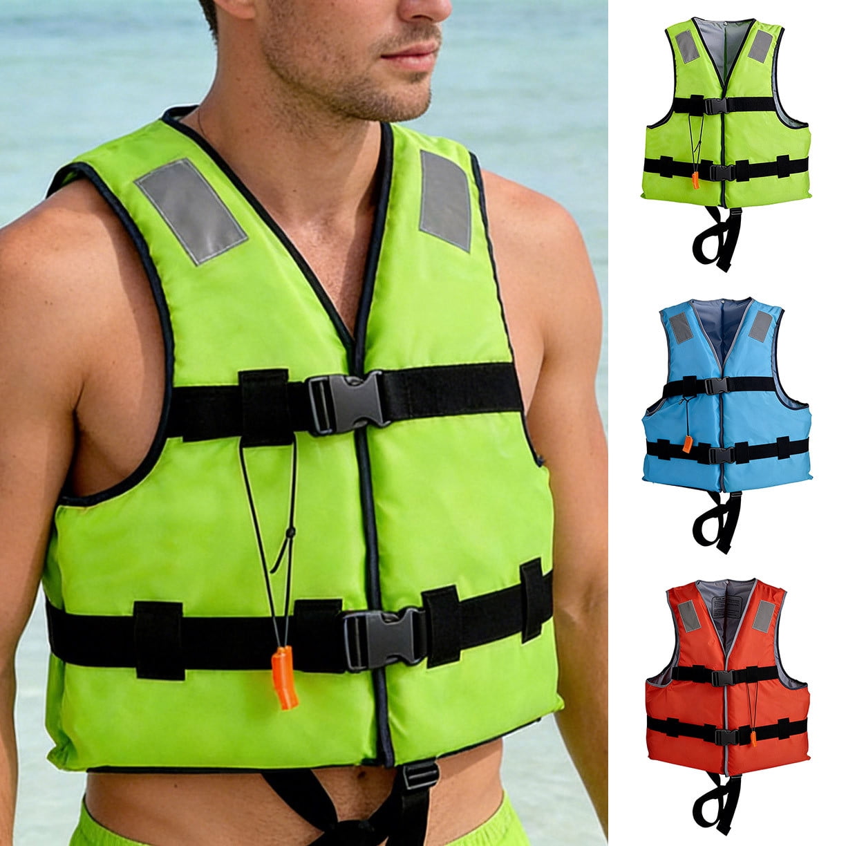 Universal Fit Adult Life Jacket PFD Coast Guard Approved, for Men and Women 90+ lbs, Lightweight Neoprene and Adjustable, Ideal for Boating, Kayaking & Water Sports