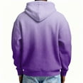 thumbnail image 4 of Men's Casual Solid Color Waffle Zipper Long Sleeve Hooded Sweatshirt Purple XL, 4 of 4