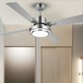 thumbnail image 1 of 4 Blades 52" Ceiling Fan Light Brushed Nickel Finish w/ 15W LED & Remote, 1 of 10
