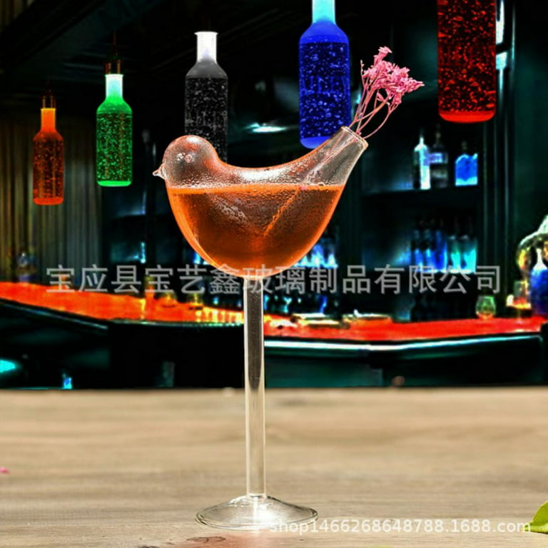 Cocktail Glass Bird Glasses Drinking Bird Shaped Cocktail Wine Glass Unique Champagne Coupe Glass Bird Shape Martini Goblet Cups Glassware for KTV
