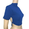thumbnail image 4 of Xuyuer Women's Backless Short Sleeve T Shirts Tops Round Neck Curved Hem Casual Workout Tee T-Shirts Open Back Cut Out Round Neck Short Sleeve Backless Casual Workout T Shirt, 4 of 5