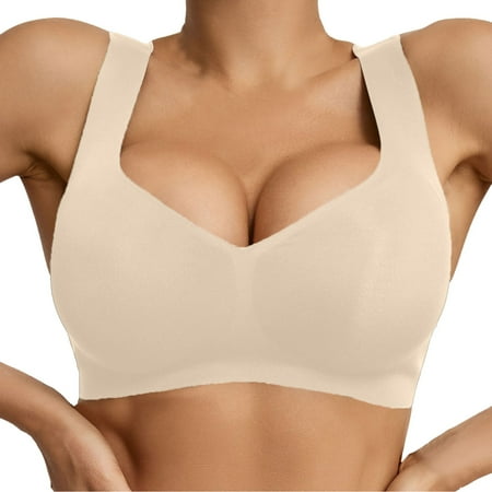Blphud Women s Lingerie No Wire Bra Bras for Women Sports Bra Sticky Bra Underwear Women Girls Underwear Cotton plus Size Underwear for Women Beige XL
