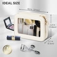 thumbnail image 2 of Clear Makeup Bag Cosmetic Organizer, Travel Toiletry Pouch with Golden Zipper, Waterproof Storage Case, Black, 2 of 3