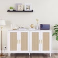 thumbnail image 1 of Buffet Storage Cabinet with Rattan Decorating Living Room Wood Kitchen Sideboard Accent Cabinet, 1 of 6