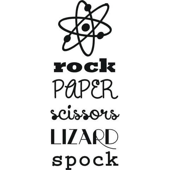 Vinyl Wall Decal: Big Bang Theory Vinyl Decal - "Rock Paper Scissors Lizard Spock" | BBT Quote 20"x8" [BBT1]