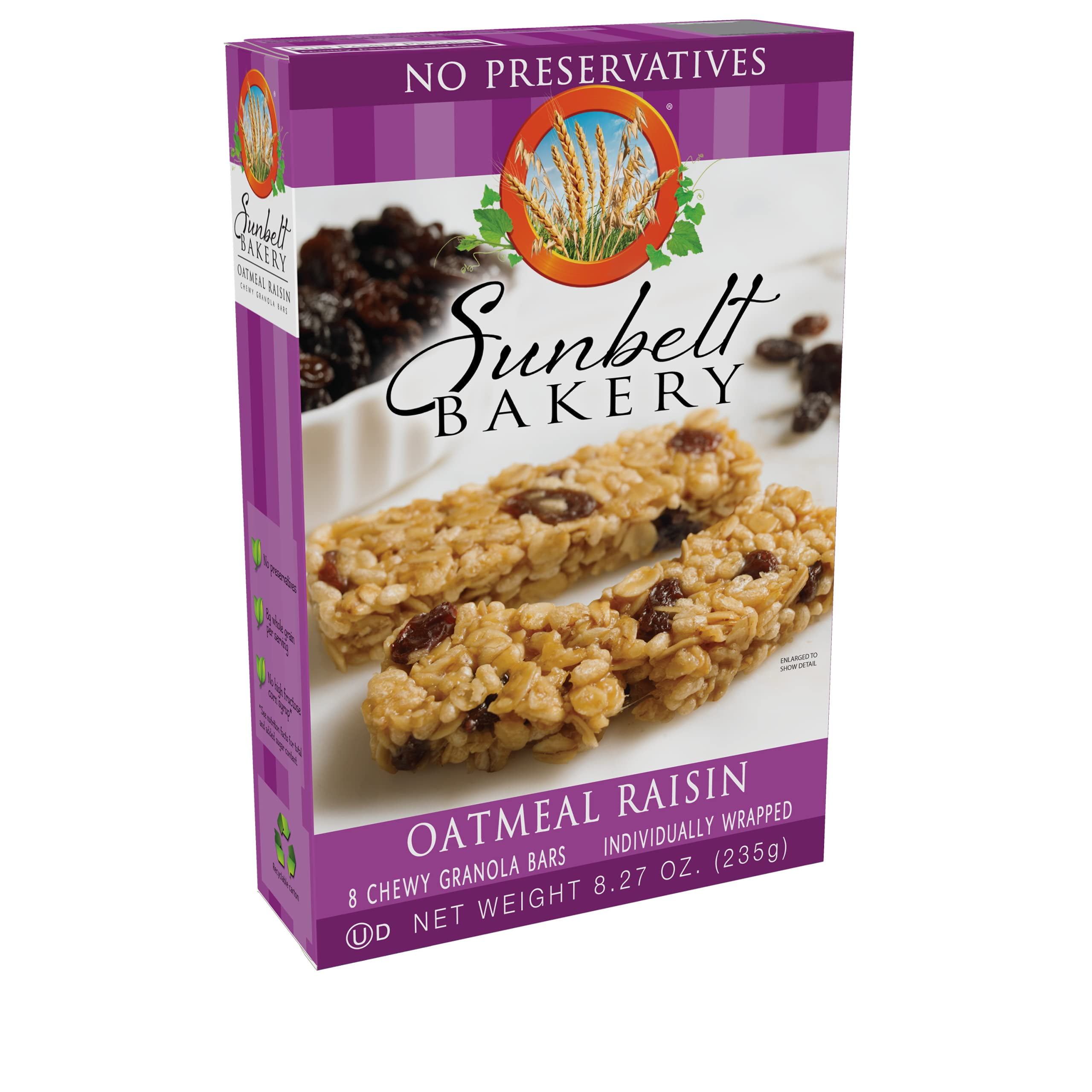 Sunbelt Bakery Oatmeal Raisin Chewy Granola Bars, 10 Boxes